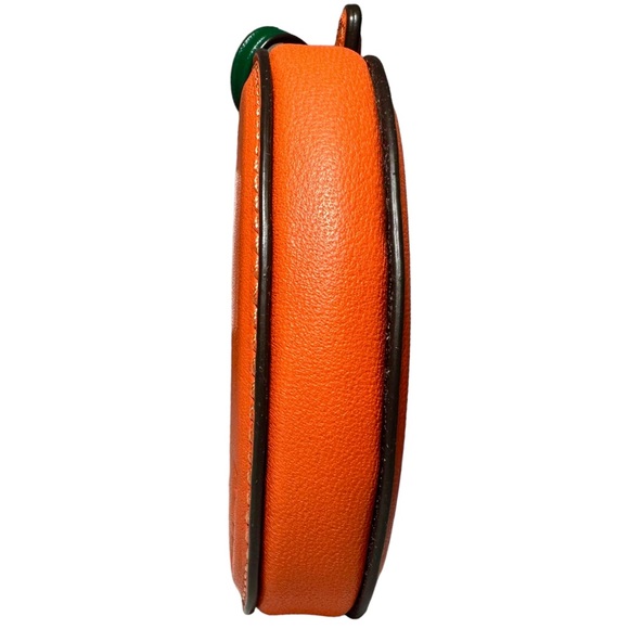 🎃 Coach Coin Case Pumpkin 5”x3.75” Purse Bag Orange Halloween - Picture 8 of 12